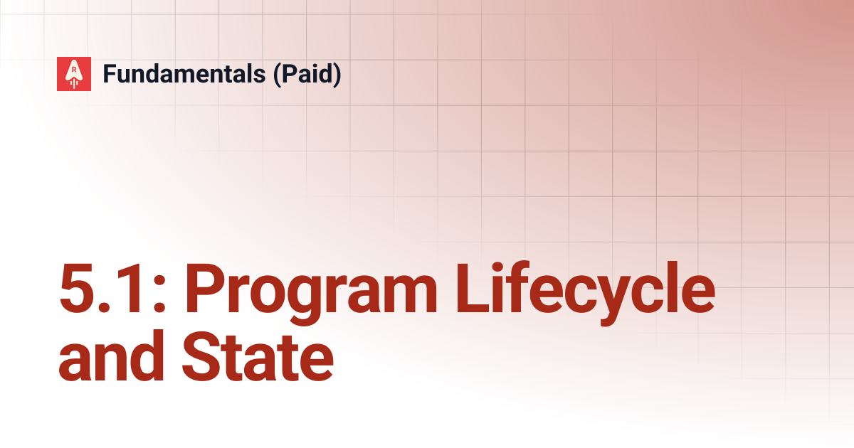 5.1: Program Lifecycle and State | Fundamentals (Paid)